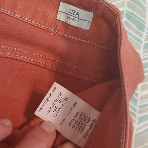 ANTHRO Level 99 Liza Skinny jeans coral sz 25 - Picture 4 of 8